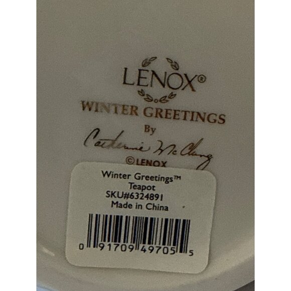 Lenox Winter Greetings Teapot With Bluebird Lid 6324891 Fine Porcelain  Rare - Picture 7 of 10